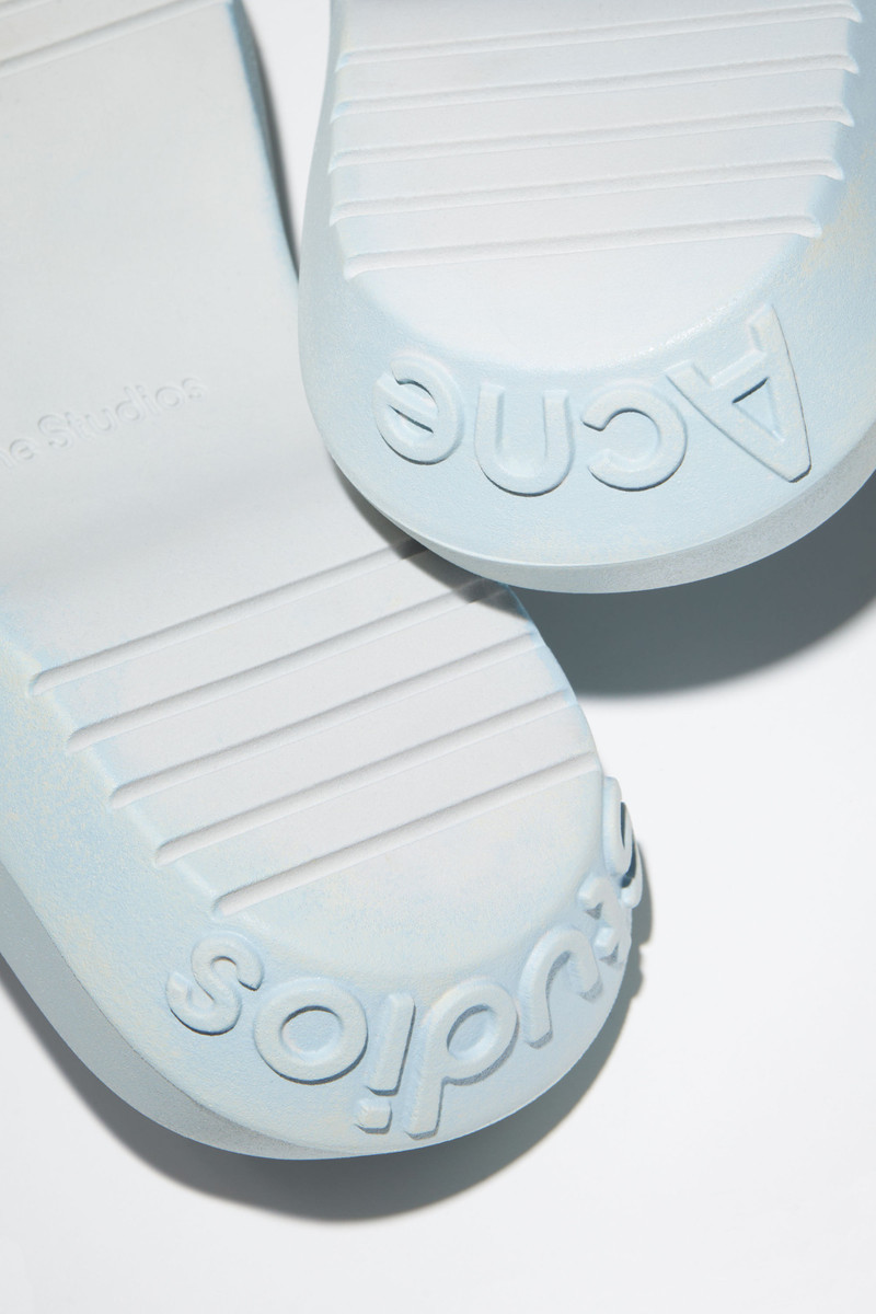 Reversed leather sandals - Blue/beige 5