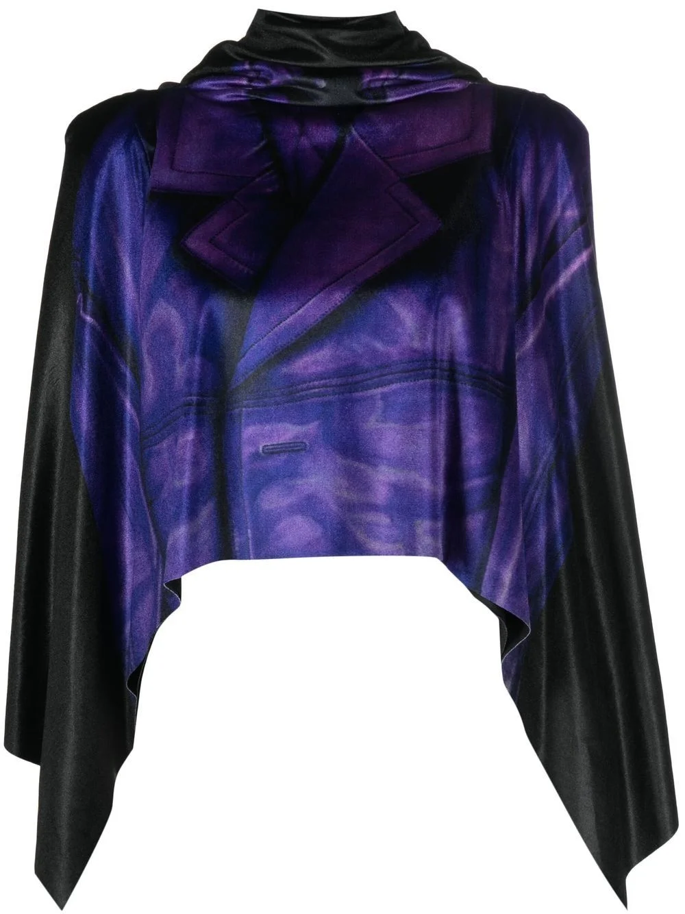 abstract-print draped top - 1