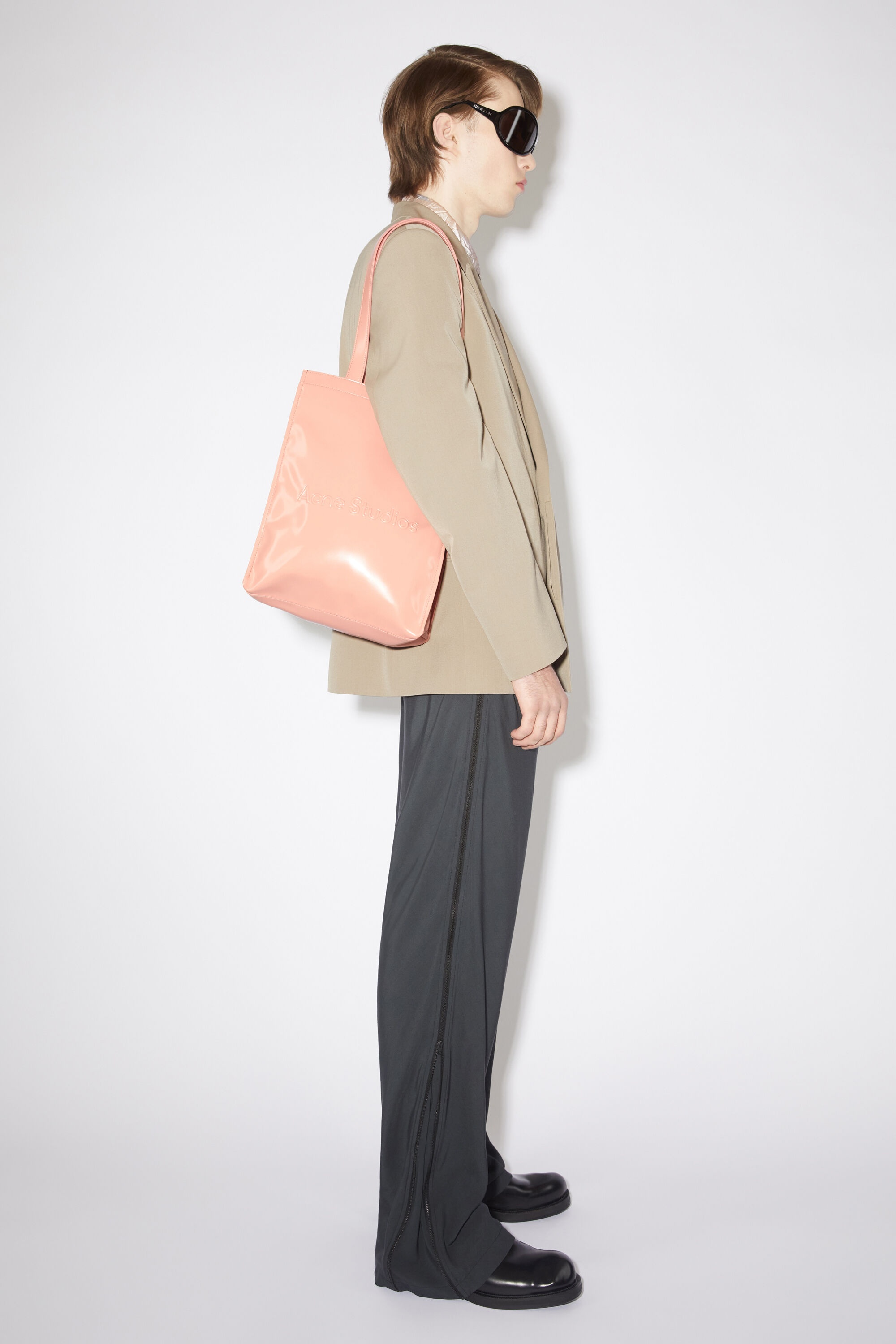 Logo shoulder tote bag - Salmon pink - 3