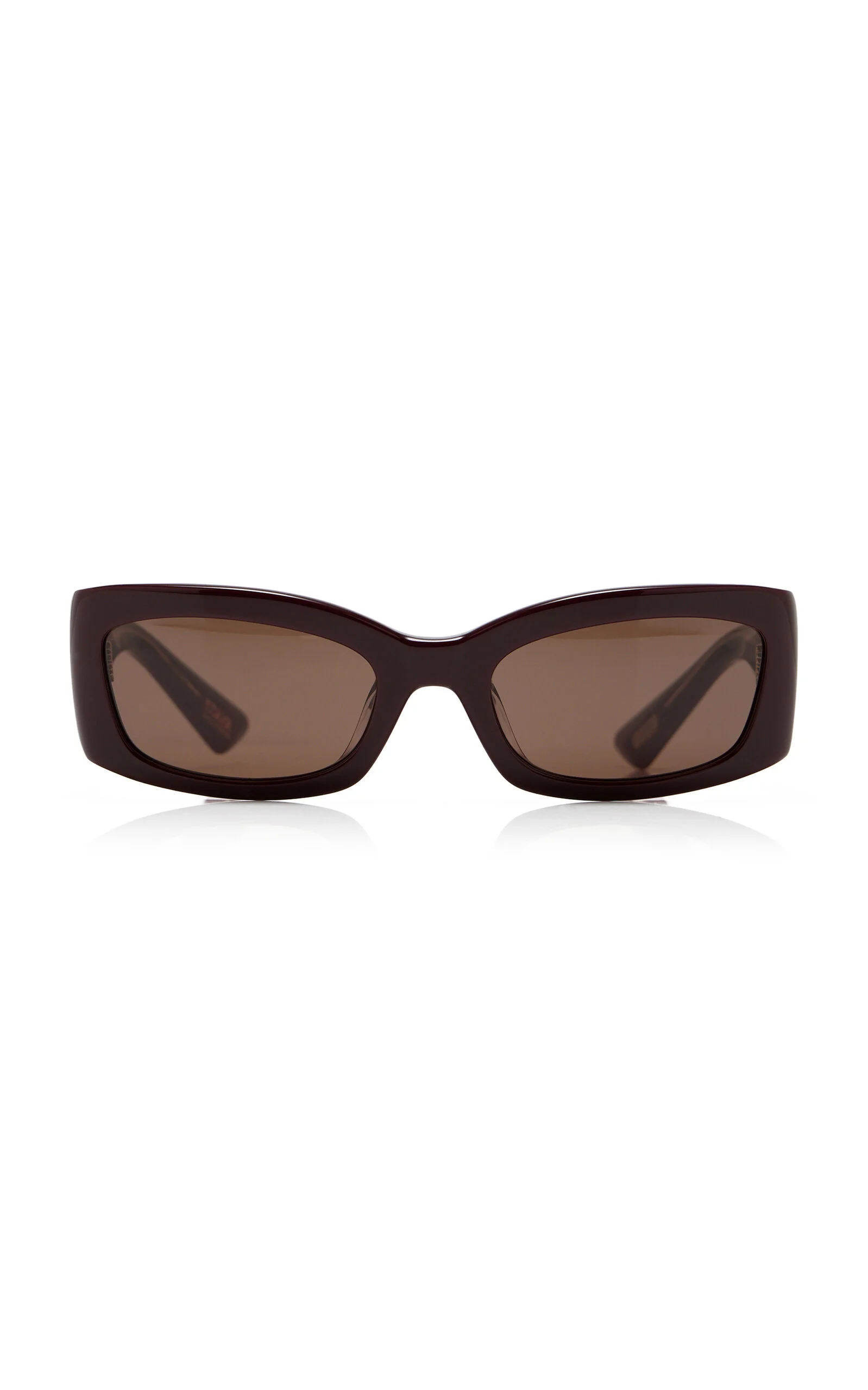 Rectangle-Frame Acetate Sunglasses burgundy - 1