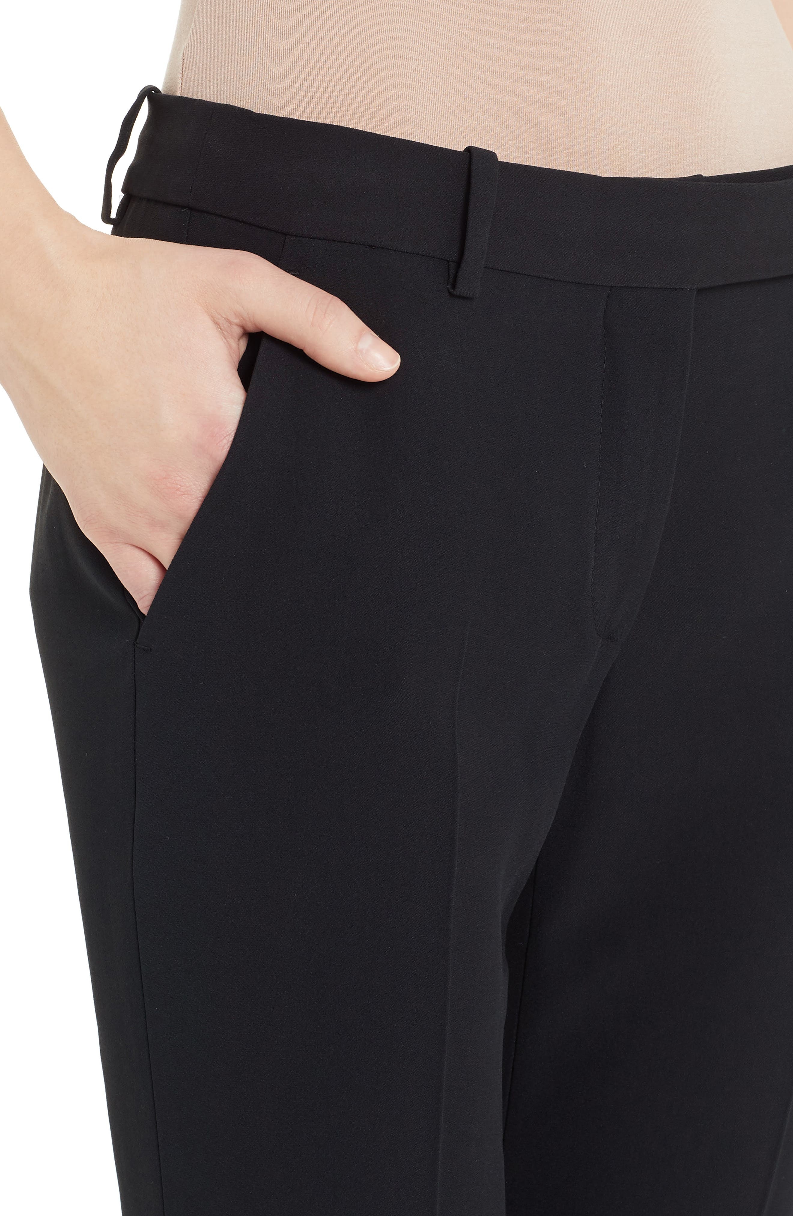 Leaf Crepe Slim Bootcut Pants - 4