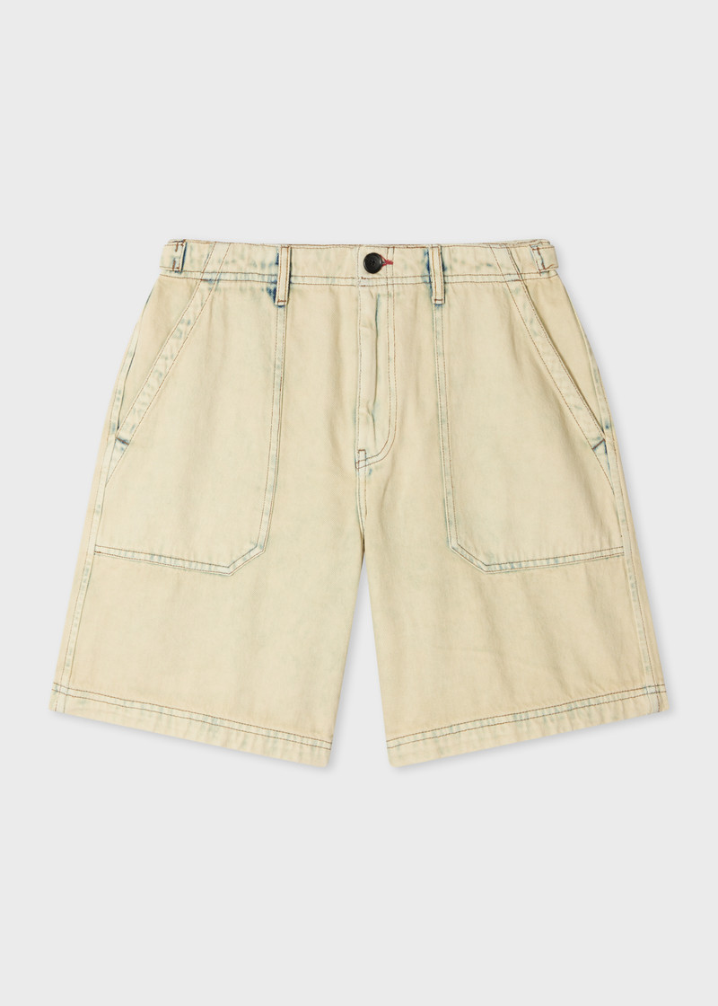 Bleach-Wash Denim Shorts 1