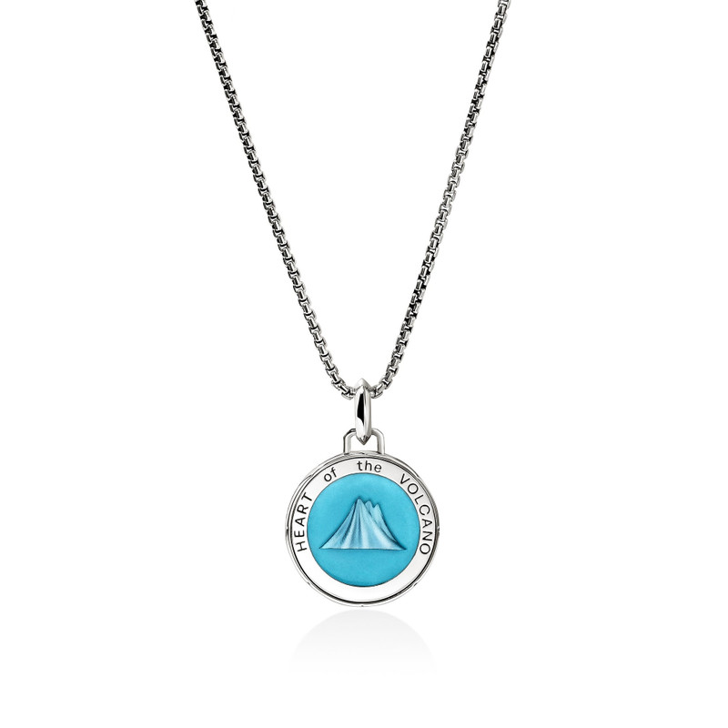 Volcano Talisman Necklace, Sterling Silver, Enamel 1