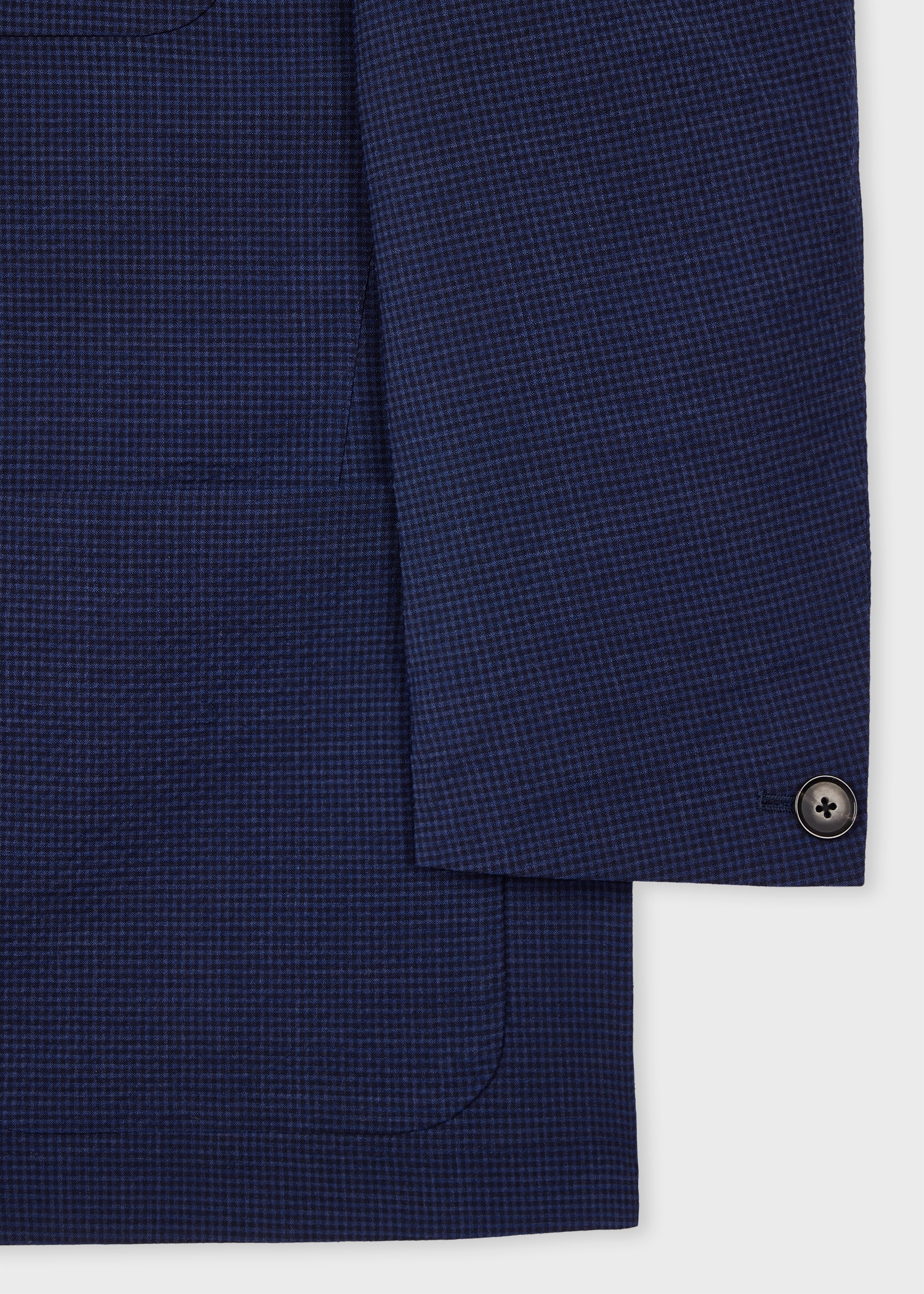 Navy Check Stretch-Wool Seersucker Co-Ord - 3
