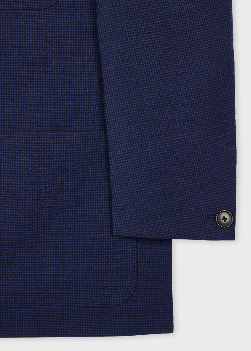Navy Check Stretch-Wool Seersucker Co-Ord 3