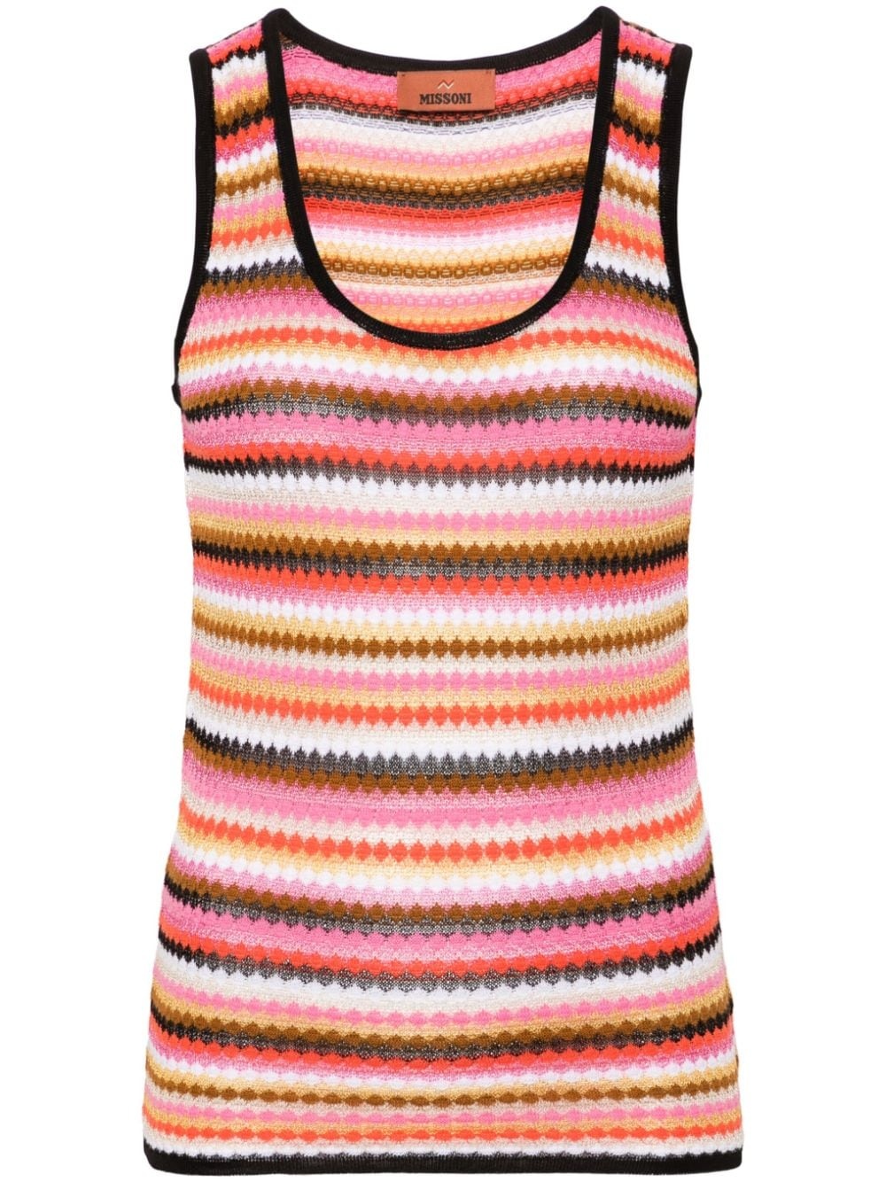 striped ribbed-knit tank top - 1