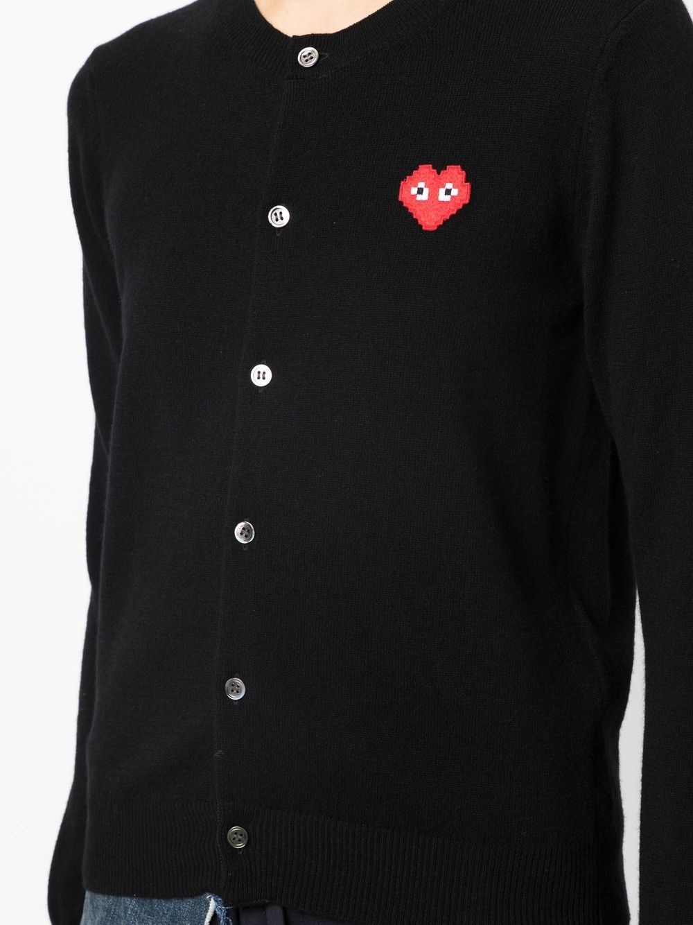logo-patch cardigan - 5