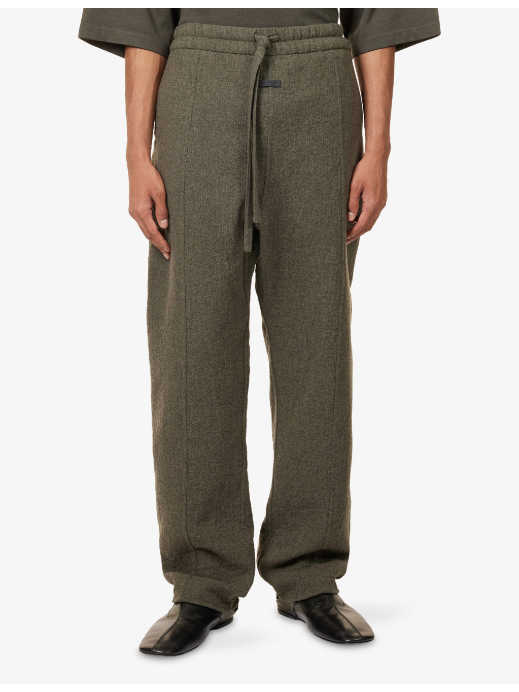 Drawstring Wide-Leg Wool-Blend Trousers - 3