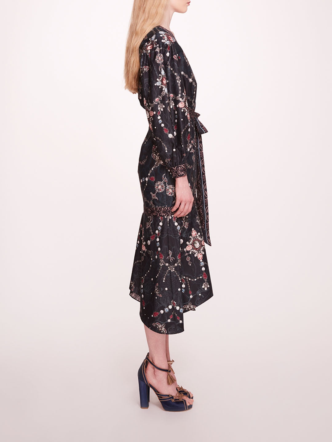 PRINTED POPLIN WRAP DRESS - 3