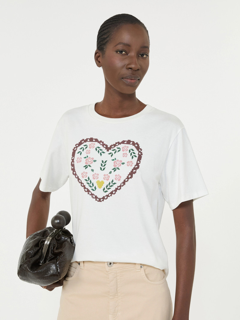 TENUE Cotton T-shirt with graphic print - WHITE 5
