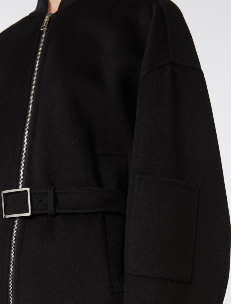 Oversized wool bomber jacket - black 5