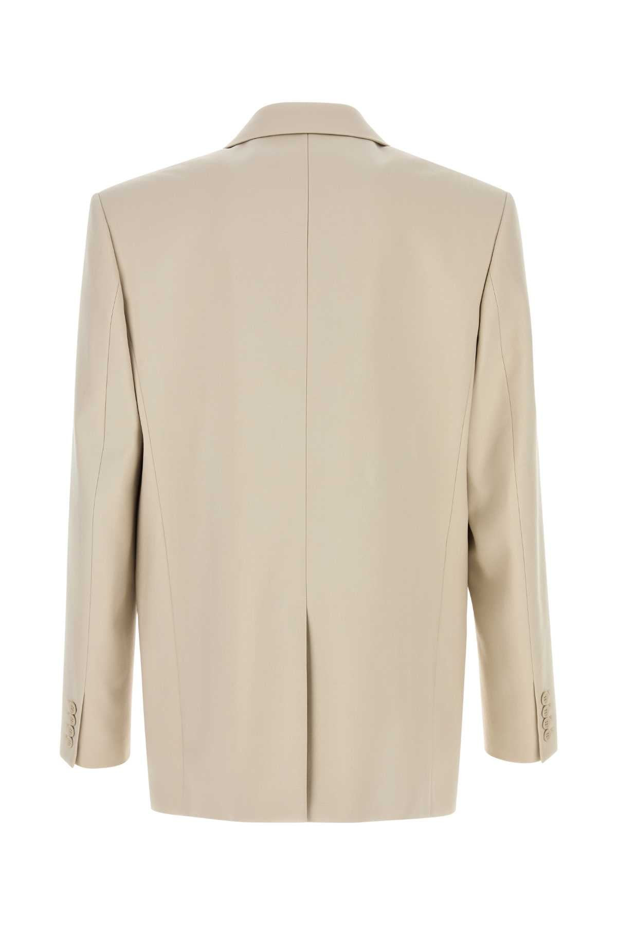 Saint Laurent Men Sand Wool Blazer - 2