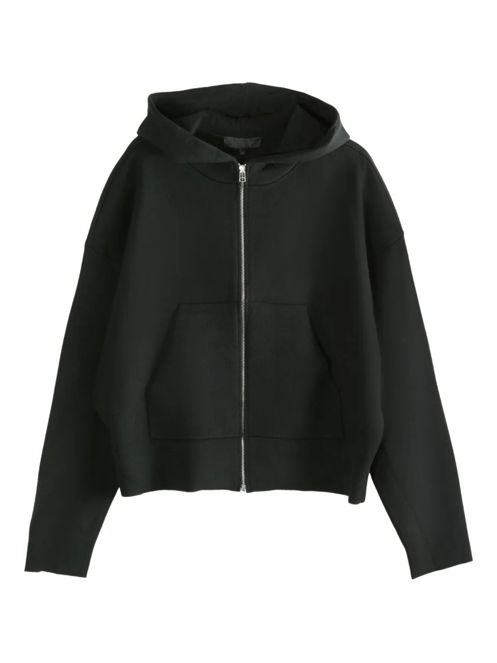 zip-up wool hoodie - 1
