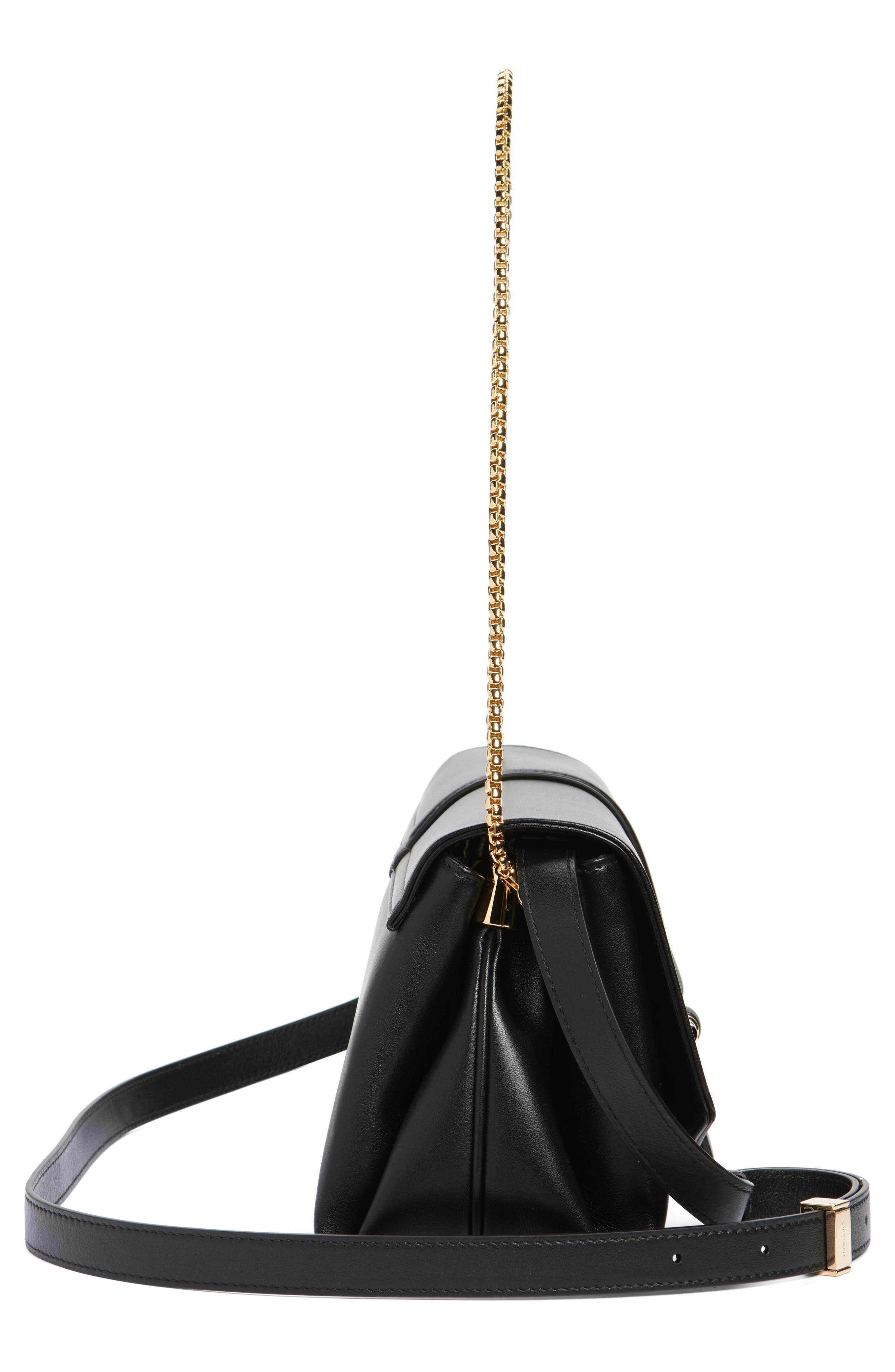 FERRAGAMO Medium Front Flap Leather Crossbody Bag in Nero at Nordstrom - 6