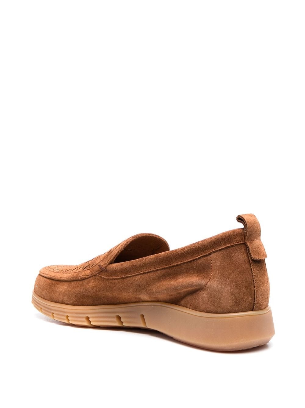 interwoven-panel leather loafers - 3