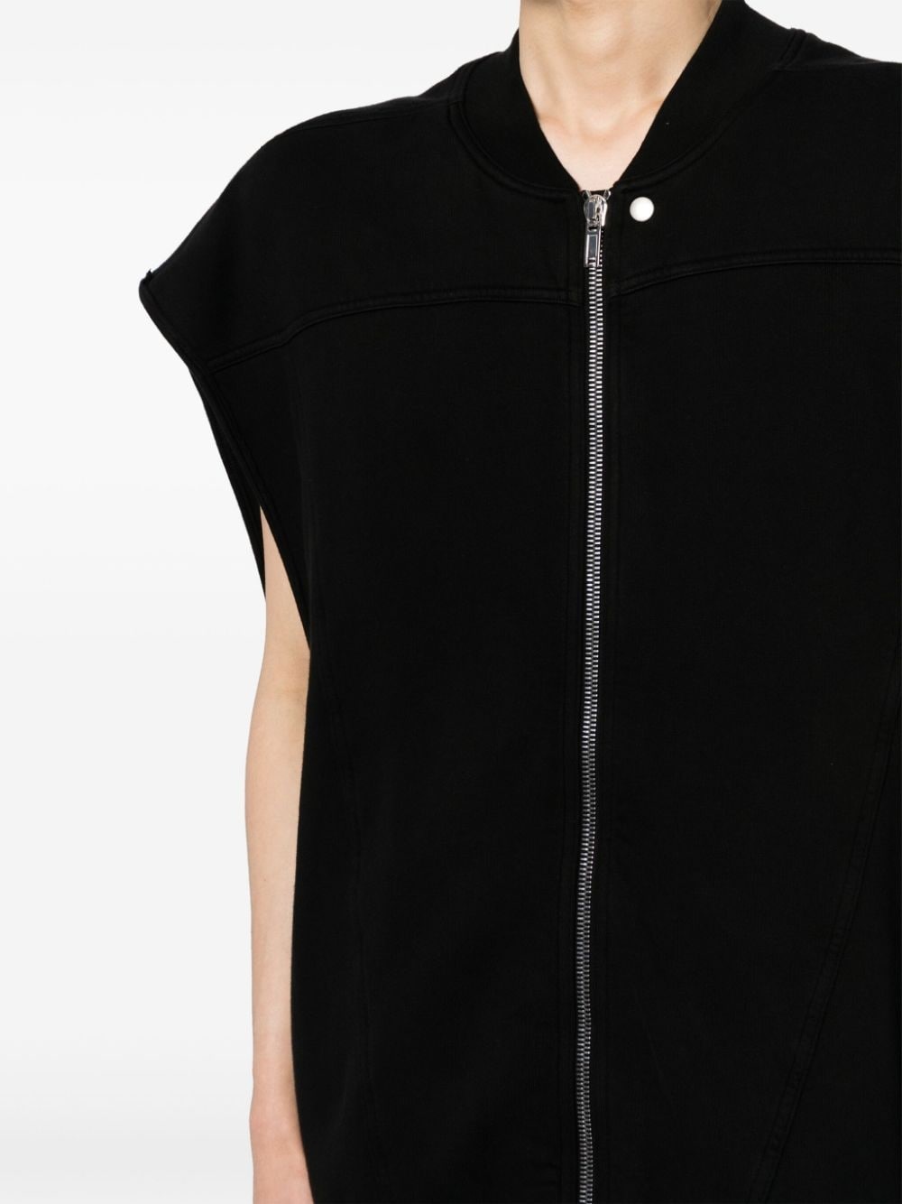 sleeveless zip-up cotton jacket - 5