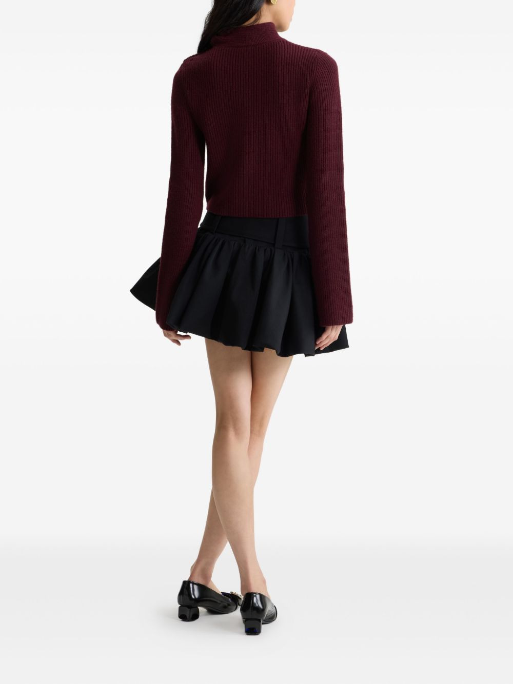 belted bubble mini skirt - 3