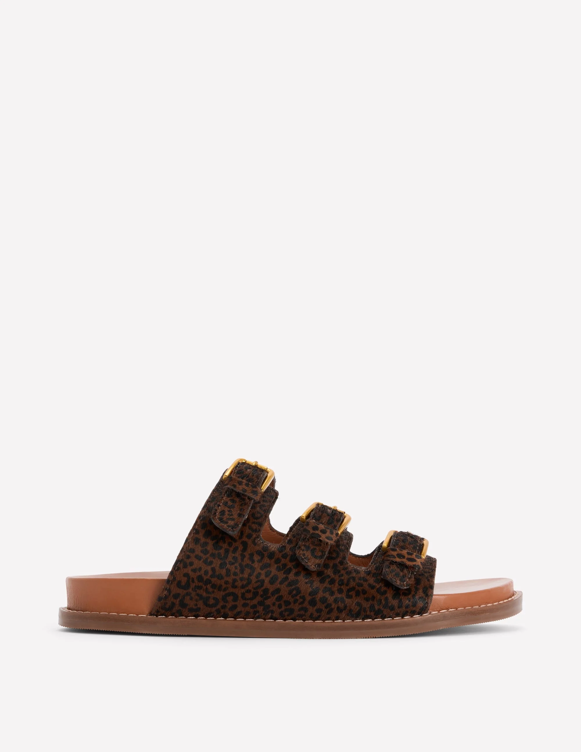 Triple Strap Footbed Sandal-Leopard - 1