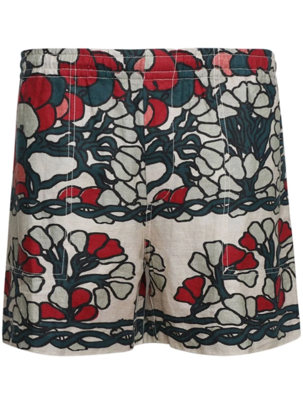 Garden Lattice linen shorts - 1