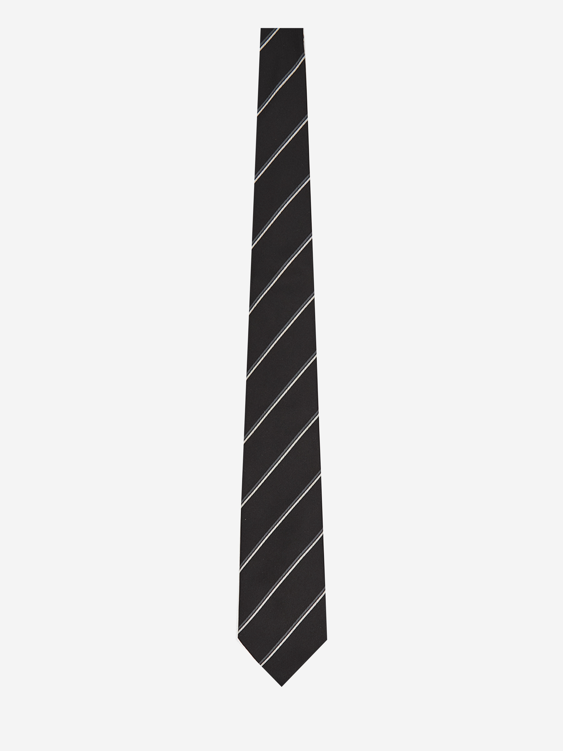 Striped wide tie in silk - 1