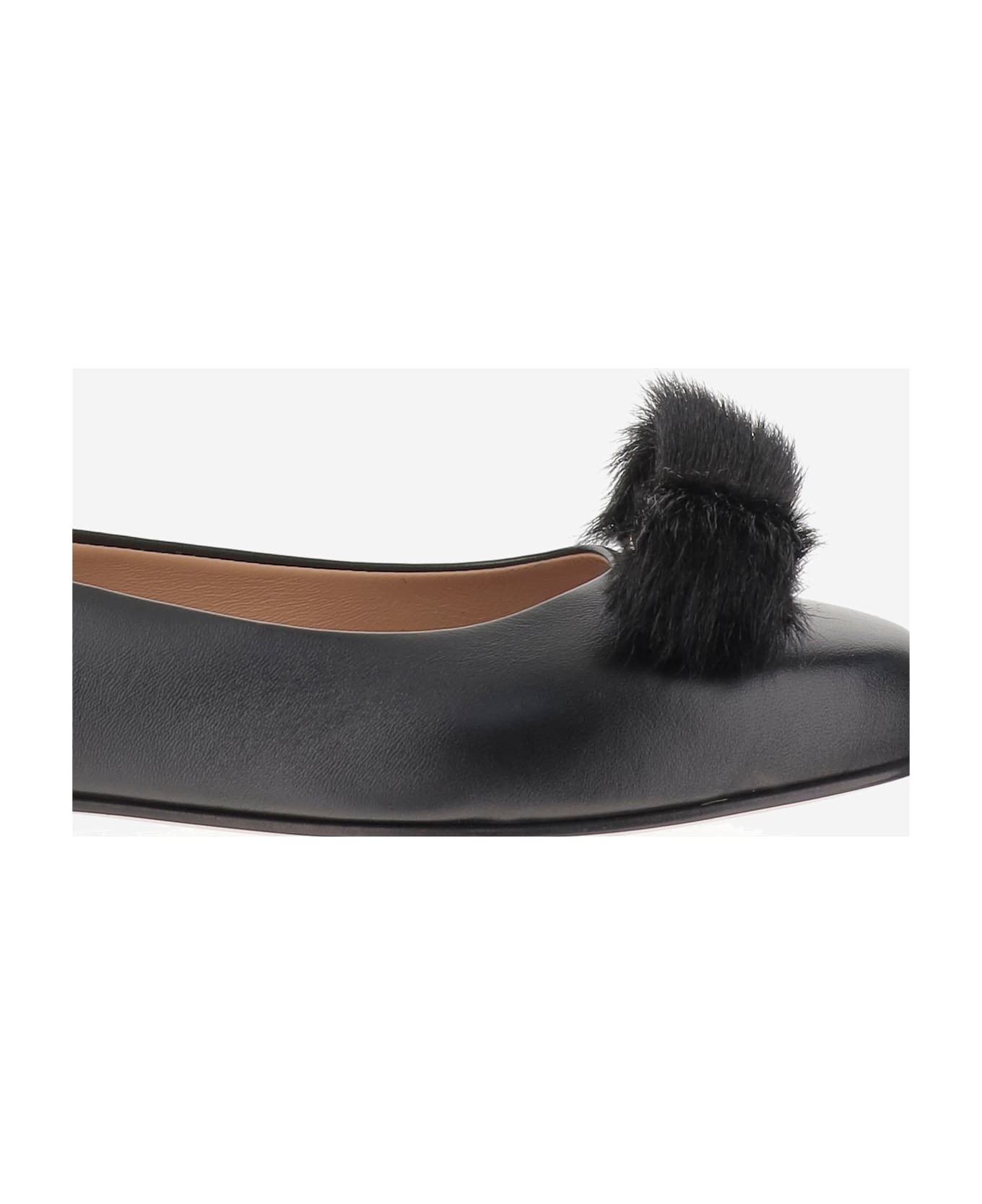 Leather Bow Ballet Flats - 5
