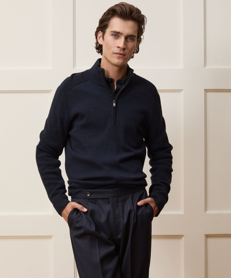 TODD SNYDER Merino Quarter-Zip Sweater outlook