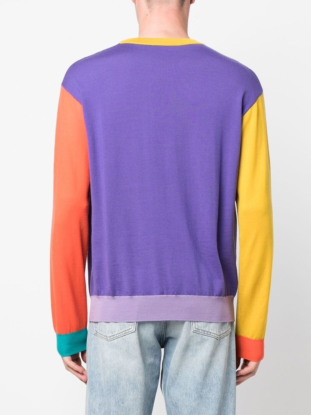 knitted colour-block jumper - 4