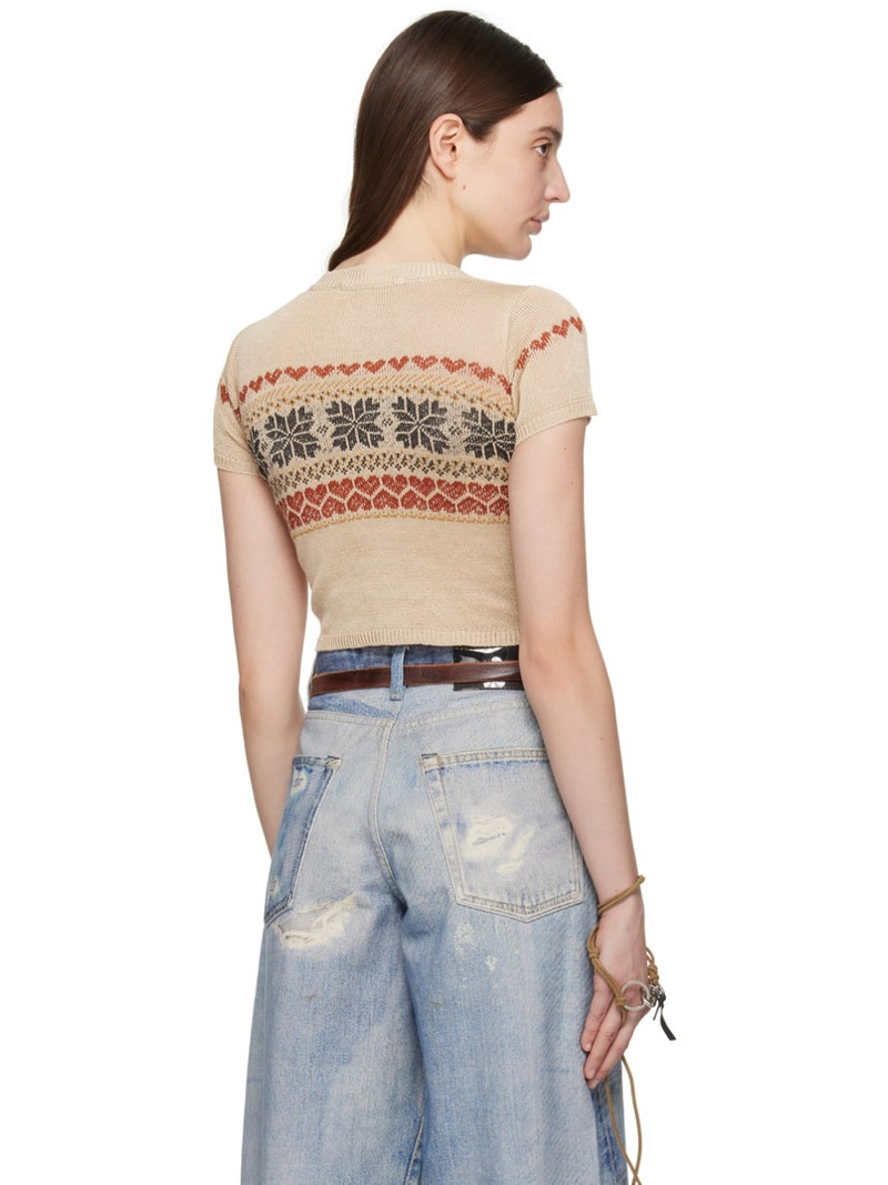 Beige Cropped T-Shirt 3