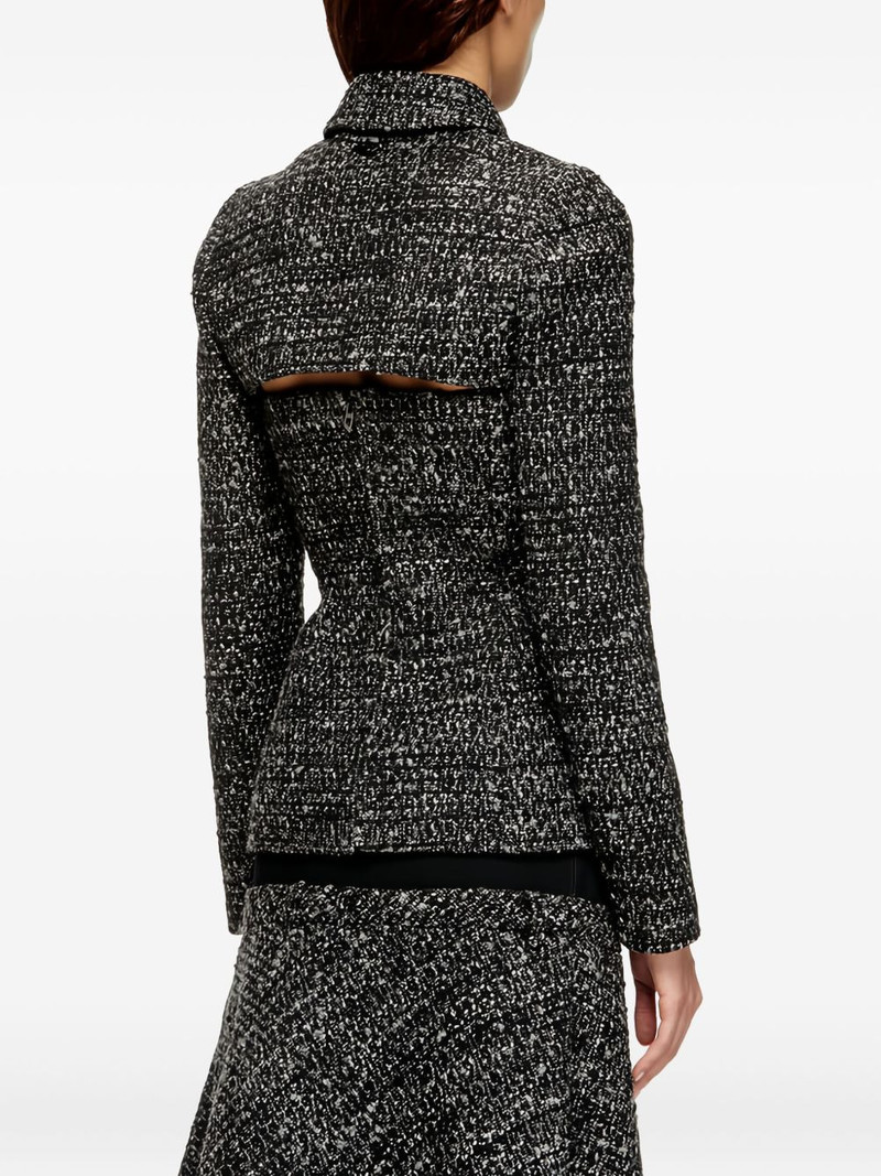 tweed-texture cropped jacket 4