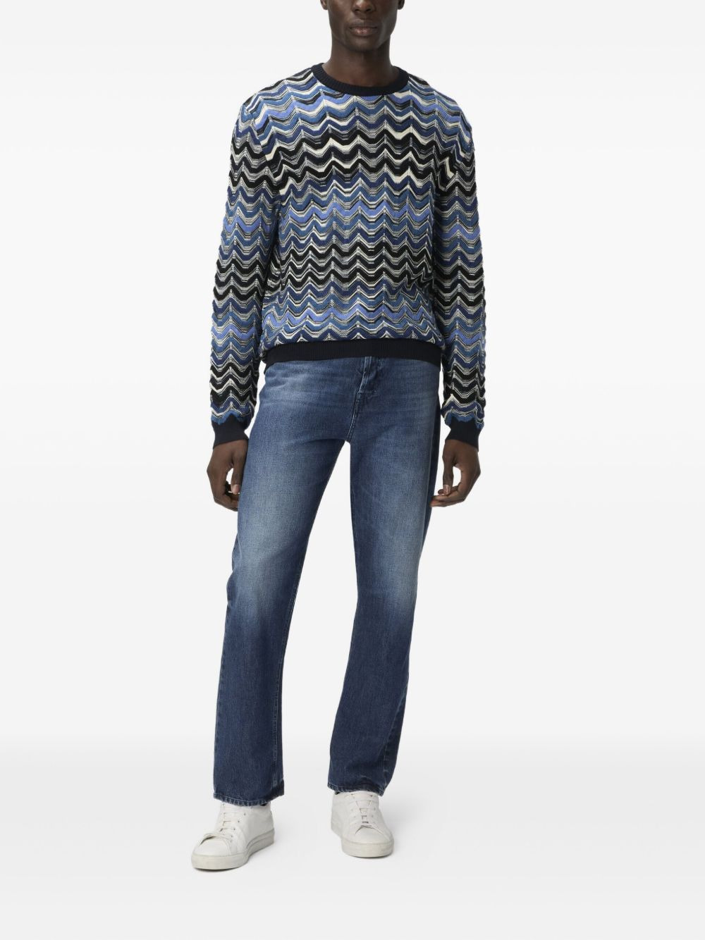 chevron-pattern knitwear sweater - 2