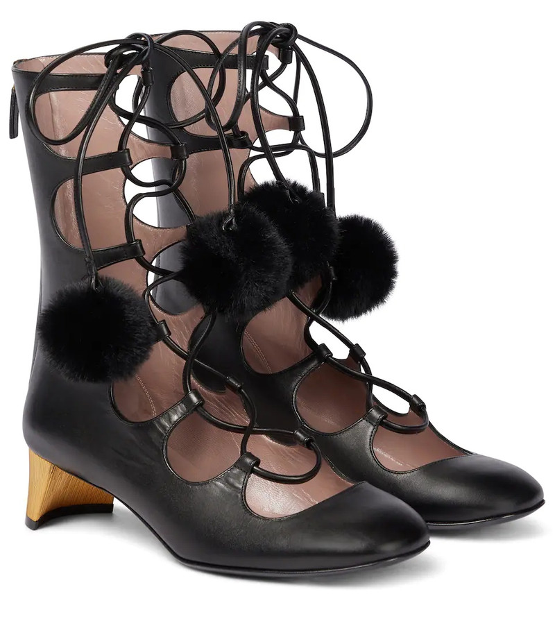 Lace-up leather ankle boots - 1