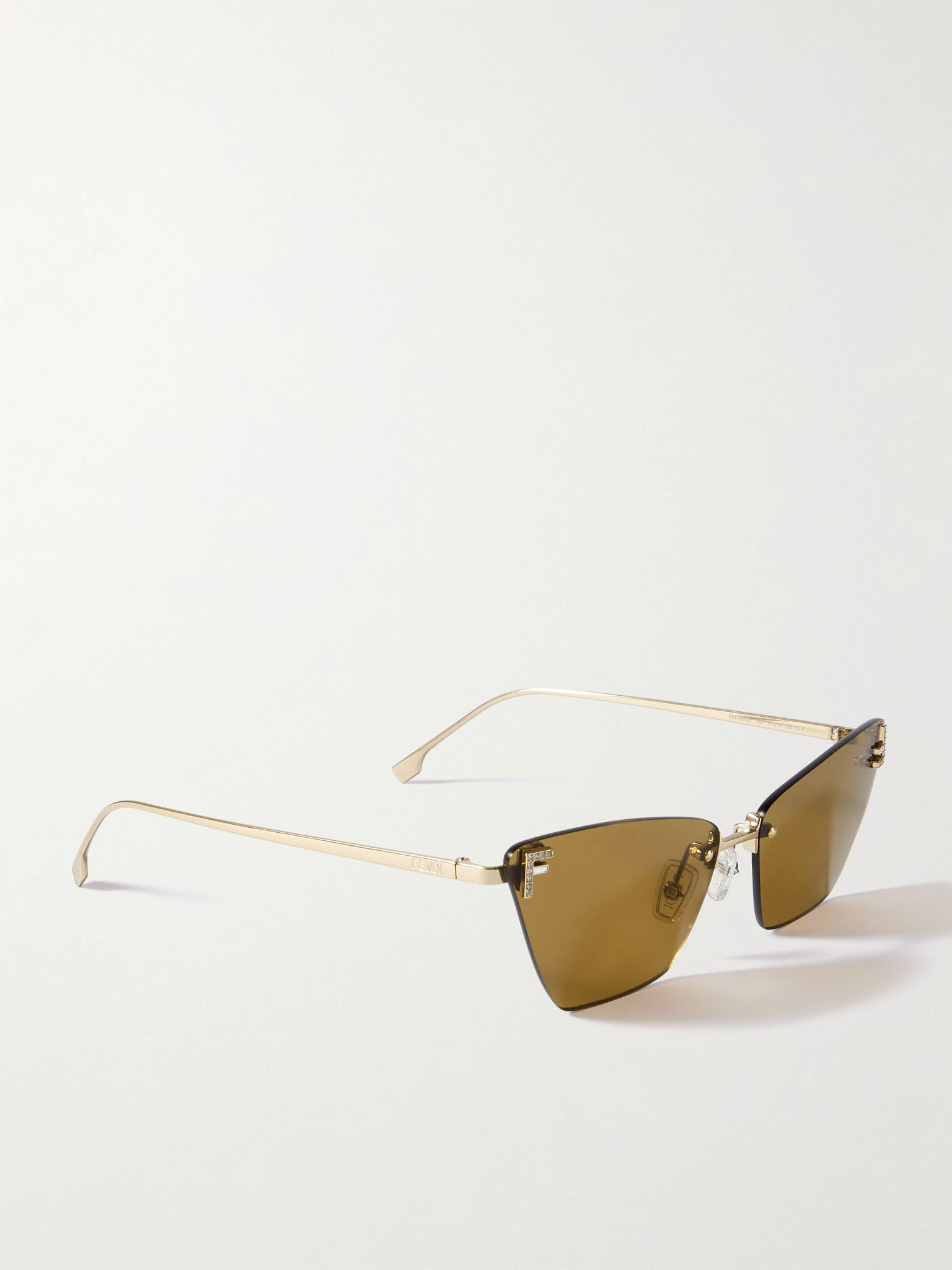 Rimless cat-eye crystal-embellished rose gold-tone sunglasses Rose gold - 3