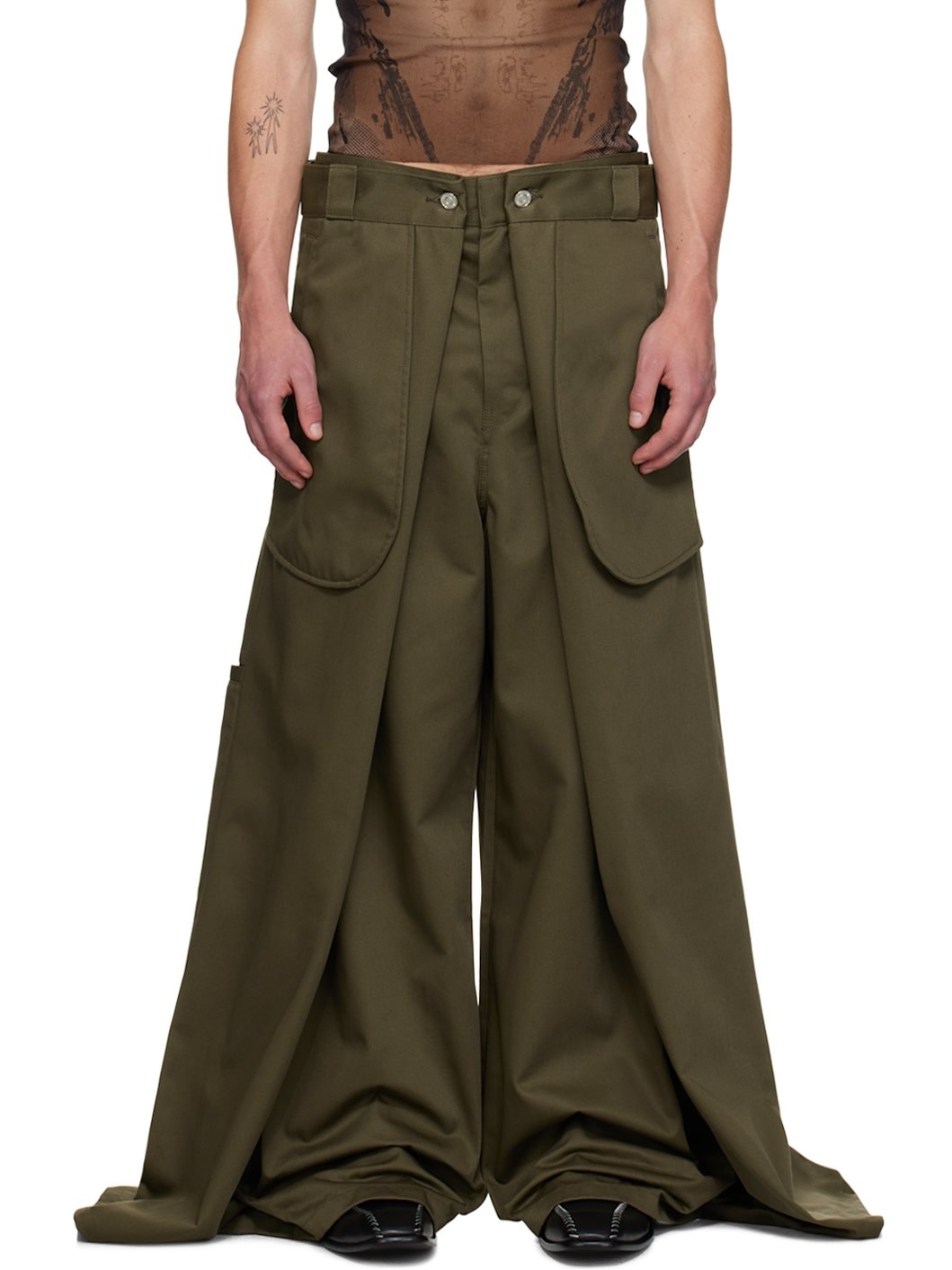 Khaki Shayne Oliver Edition 'The Wrap' Trousers - 1