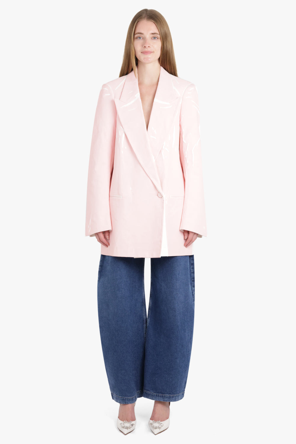 BLINK SINGLE BREASTED TRIM DETAIL BLAZER | WHITE - 3