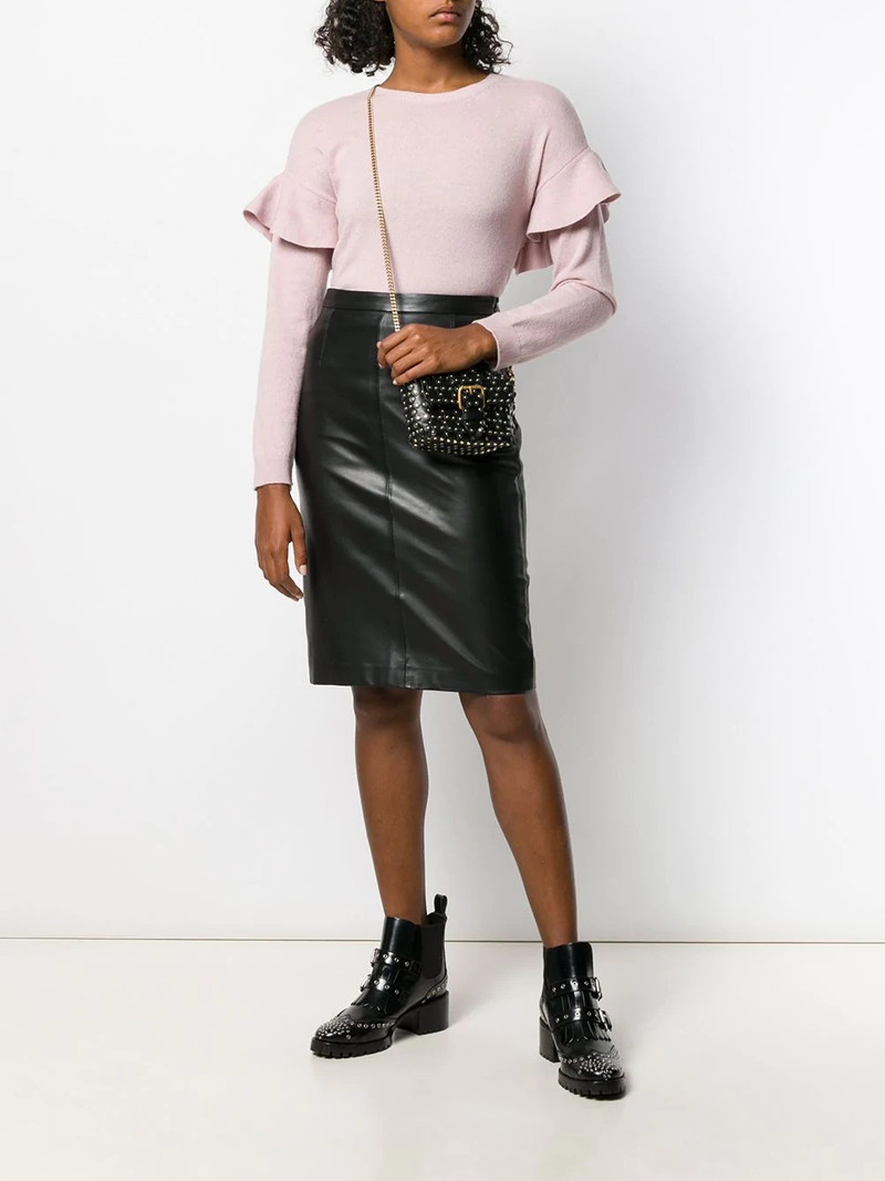 REDValentino high-waisted leather skirt outlook