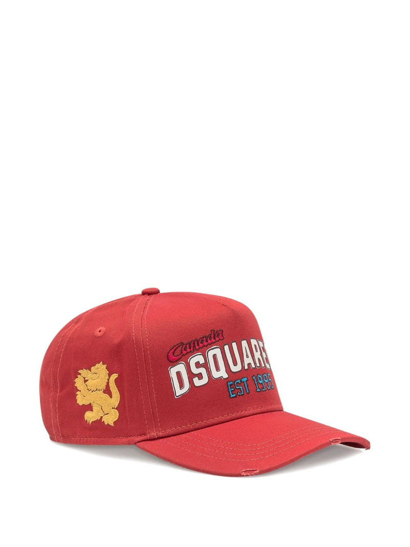 DSQUARED2 logo-print distressed baseball cap outlook