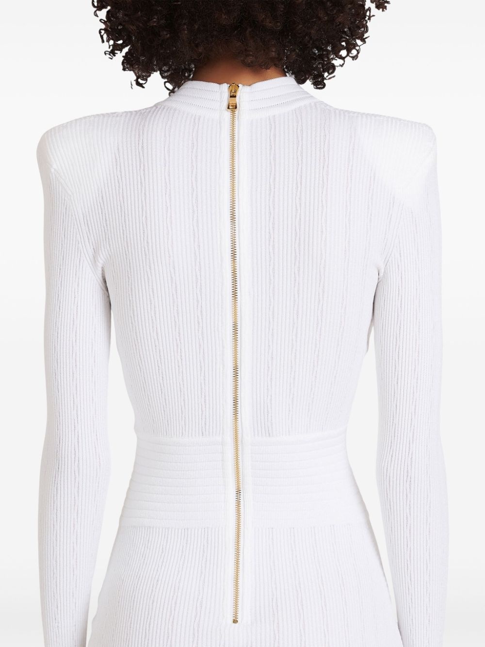 button-embellished knitted minidress - 7
