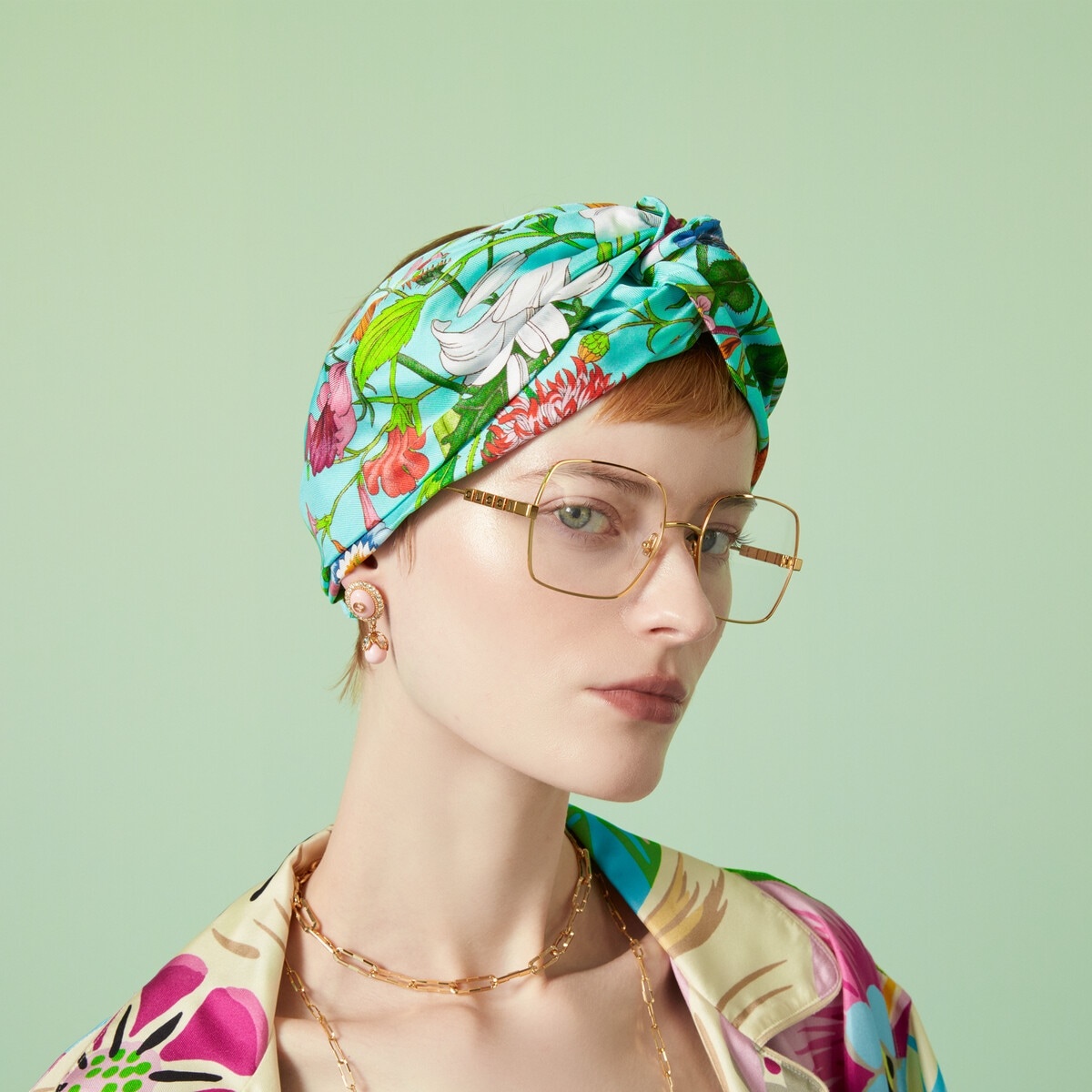 Flora print silk headband - 3