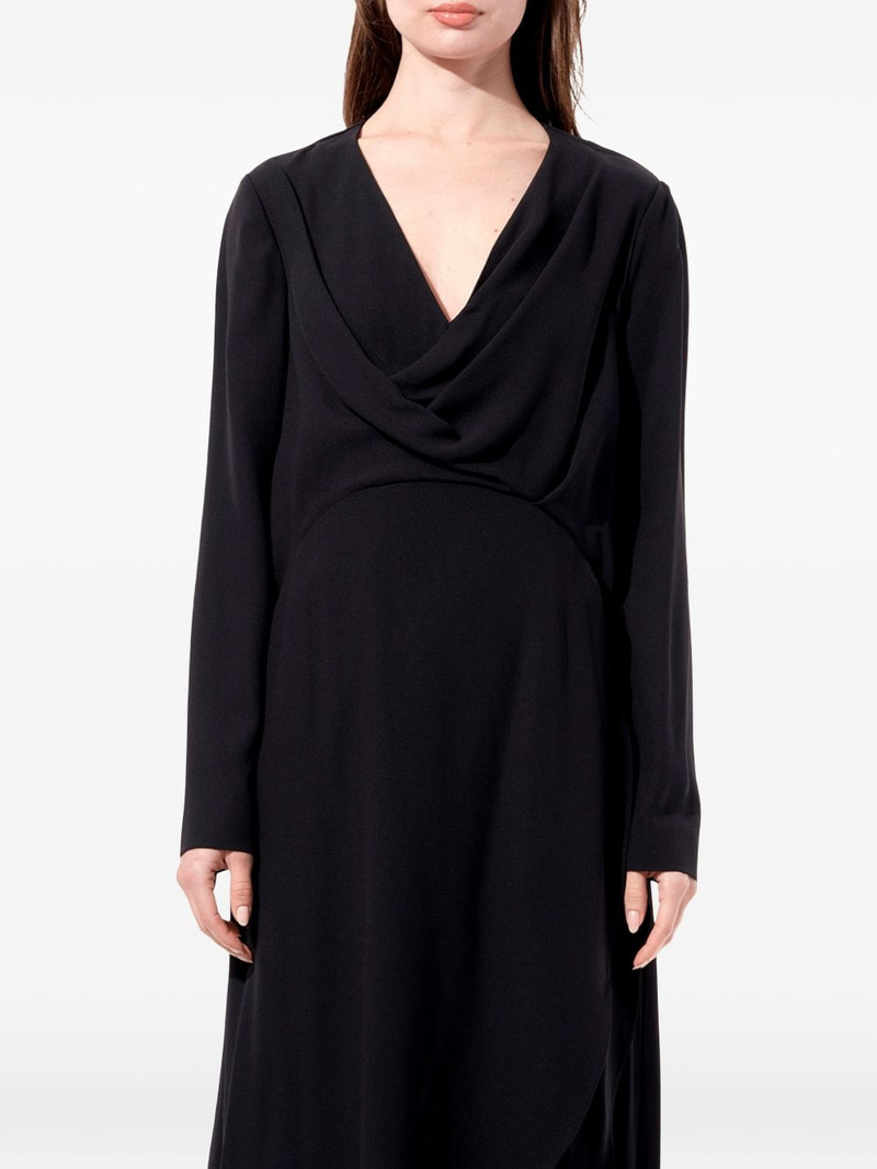 draped long-sleeve gown 1