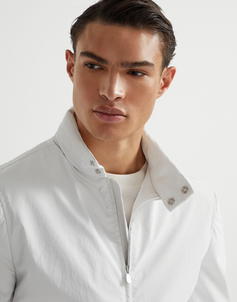Water-resistant bonded cotton unlined outerwear jacket with packable hood 3