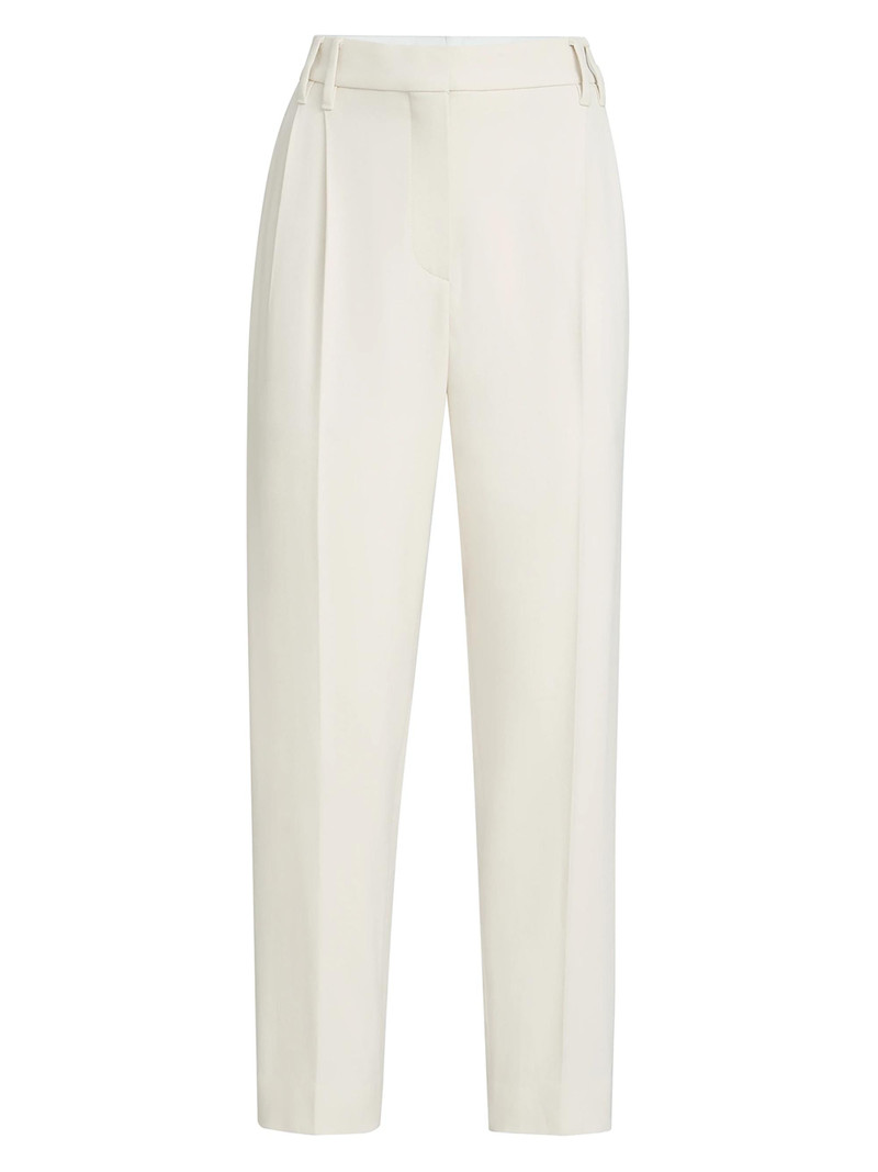 Women's Comfort Viscose Couture Twill Slouchy Trousers with Monili - Milk 1