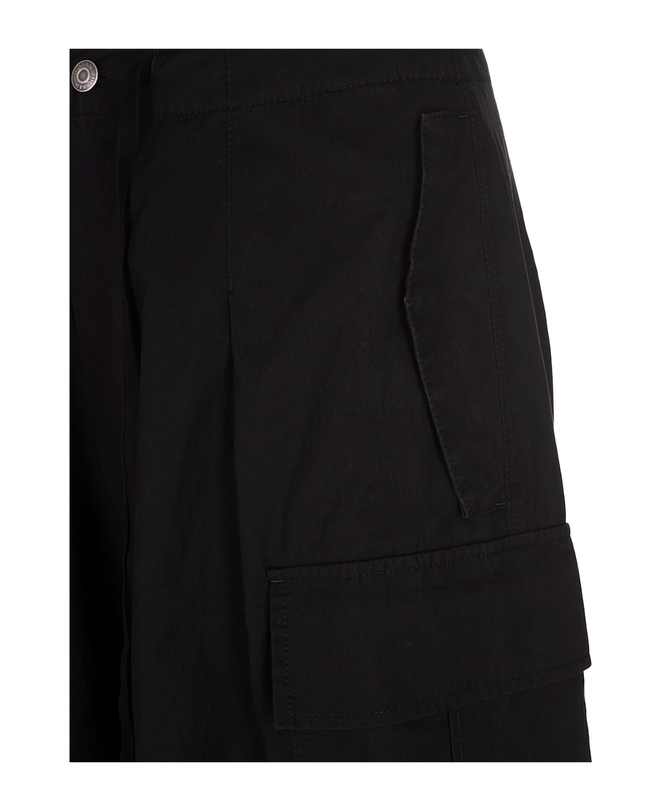 Cargo Trousers With Pleat In Black - 5