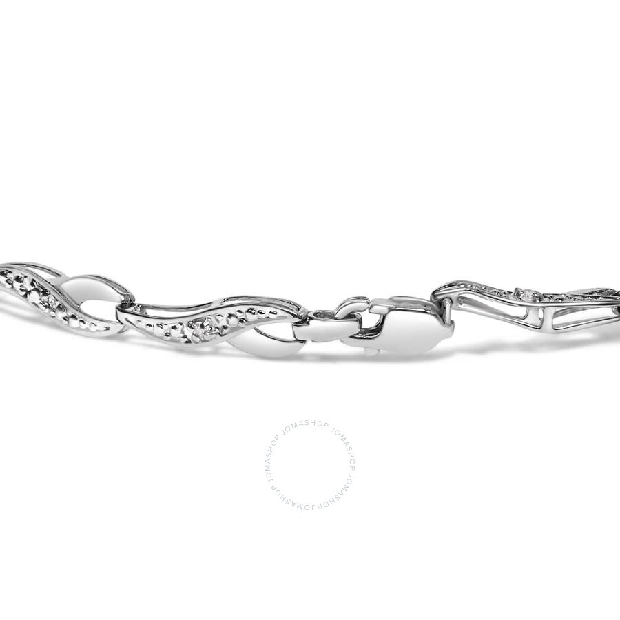 Haus Of Brilliance - Haus of Brilliance 10k White Gold Diamond Accent Spiral Link Bracelet (H-I Color, I3 Clarity) - 7.5" - 2