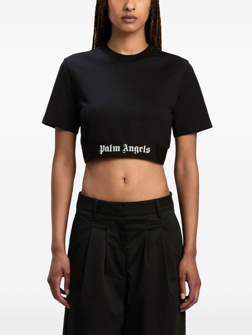 logo-underband cropped T-shirt - 3