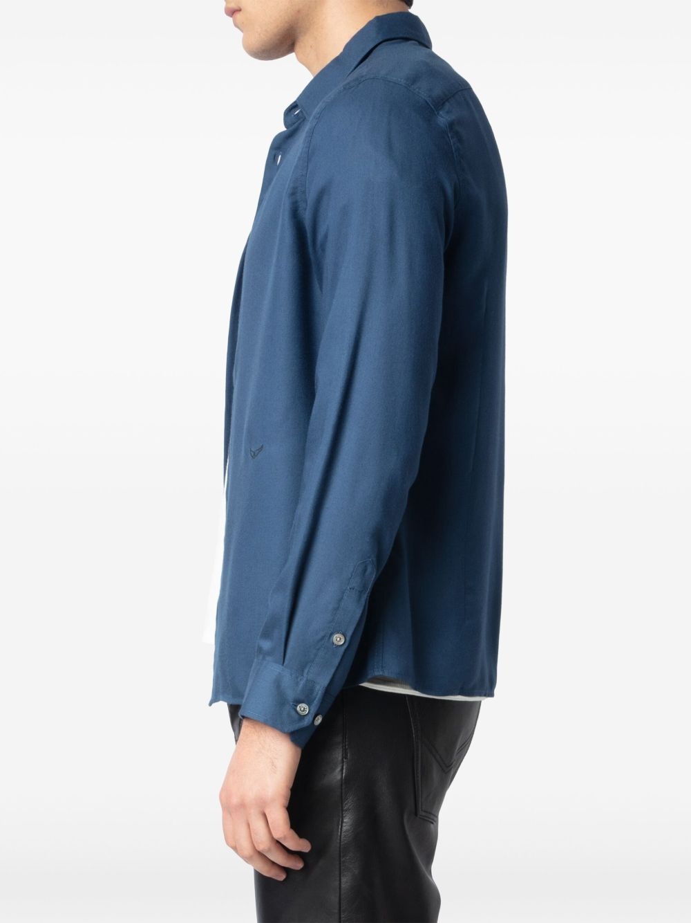 logo-embroidered shirt - 5