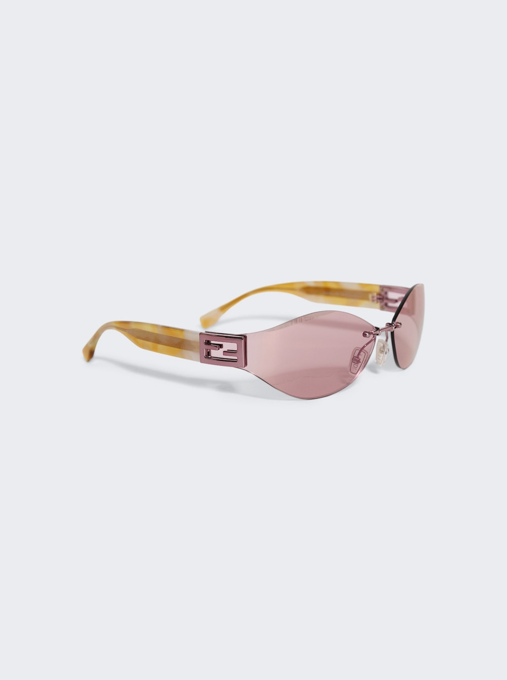 Baguette Sunglasses Pink And Mirror Violet - 2
