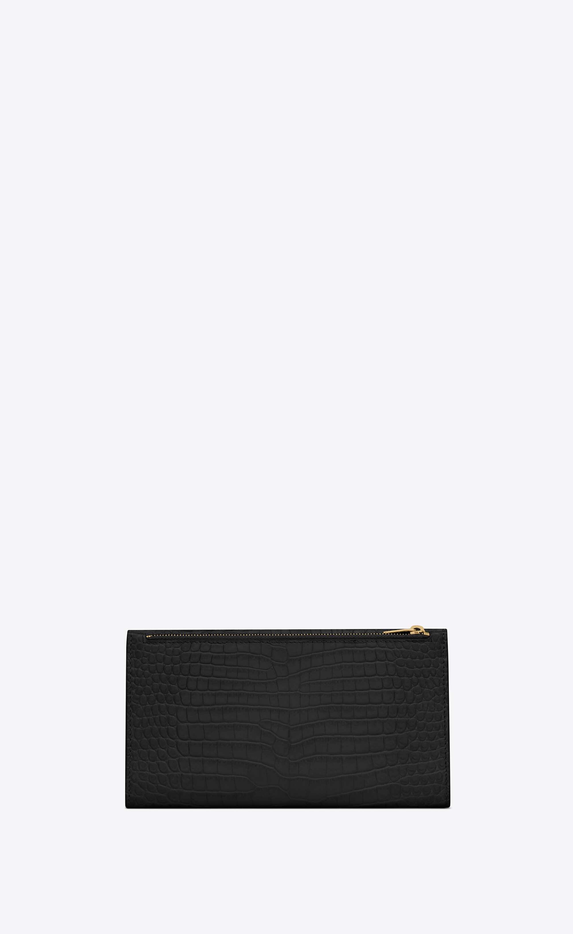 uptown large wallet in in crocodile-embossed shiny leather - 2