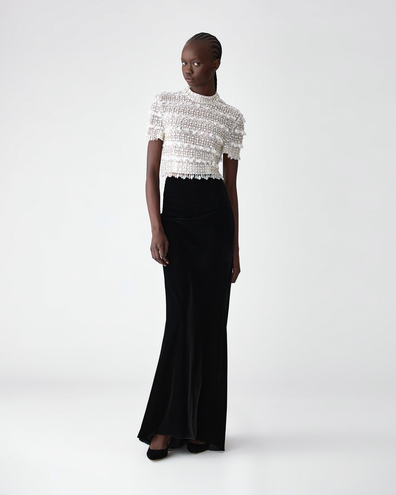 Crystal-Embroidered Crop Top - 4