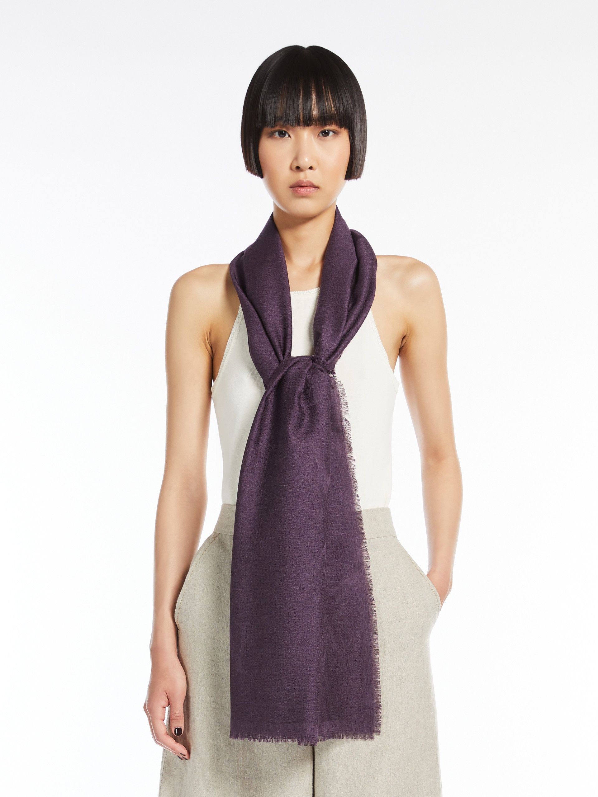 CURVONE Jacquard-knit wool and silk stole - 4