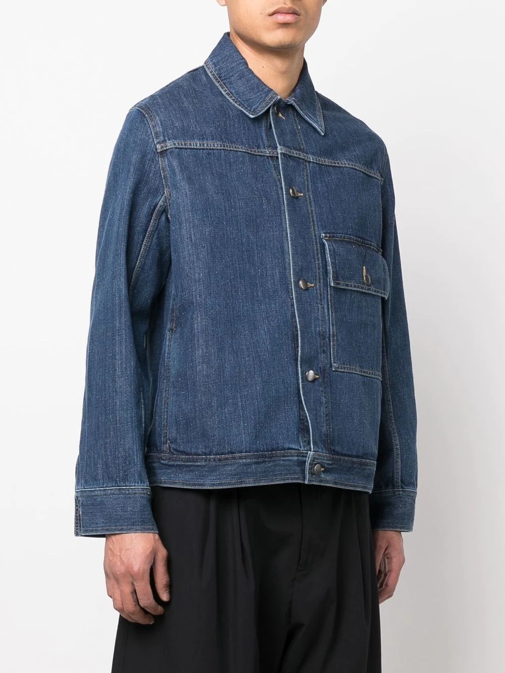 button-up denim jacket - 3